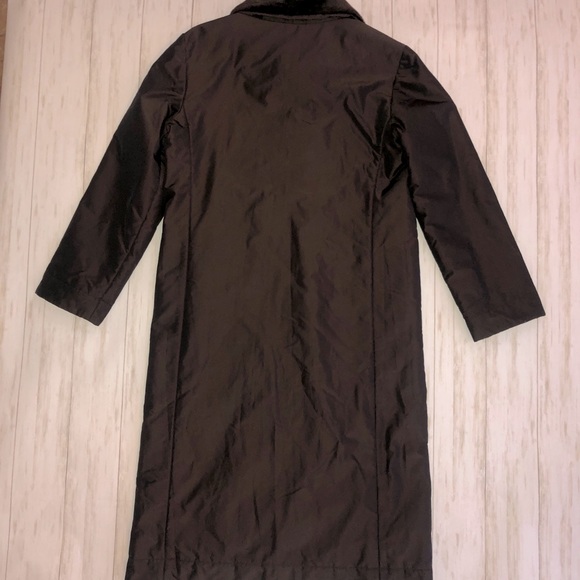 VINTAGE Frenchcoat Paris Iridescent with Faux Fur Collar Coat - Picture 3 of 12